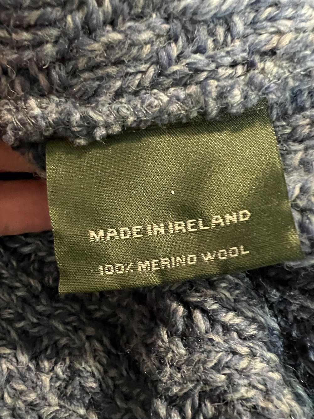 Aran Sweater Market cable vest, Merino Wool, blue, Women’s XL made in Ireland - Picture 12 of 13